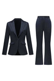 Gris rose pic revers satin slim fit femmes costumes