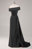 Robe longue fourreau plissée champagne à une épaule