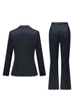 Gris rose pic revers satin slim fit femmes costumes