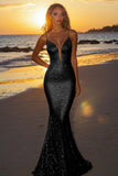Robe longue formelle sirène dos nu argentée scintillante
