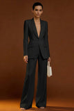 Costume d'affaires femme 2 pièces ivoire à col châle et boutonnage simple