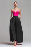 Robe formelle rouge et fuchsia trapèze bustier