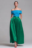 Robe formelle Midi à bloc de couleurs A à épaules décalées