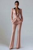 Costume d'affaires femme 2 pièces vert foncé revers pointe un bouton