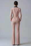 Costume d'affaires femme 2 pièces vert foncé revers pointe un bouton