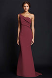 Robe longue formelle sirène kaki à une épaule