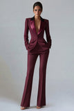 Costume d'affaires femme 2 pièces vert foncé revers pointe un bouton
