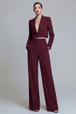 Costume d'affaires femme 2 pièces vert foncé revers pointe un bouton