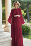 Robe plissée en mousseline de soie lilas une ligne mère de la mariée