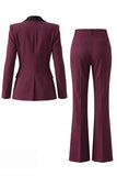 Costume d'affaires femme 2 pièces vert foncé revers pointe un bouton