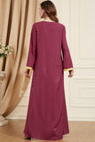 Vert foncé Pois Arabe Dubai Abaya Robe Islamique Caftan Marocain