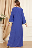 Vert foncé Pois Arabe Dubai Abaya Robe Islamique Caftan Marocain