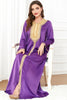 Charger l&#39;image dans la galerie, Caftan Marocain brodé Violet, robe de soirée à Manches longues et perles dorées