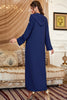 Charger l&#39;image dans la galerie, Manches longues à capuche Bleu marine Abaya