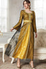 Charger l&#39;image dans la galerie, Robe superposée en dentelle guipure à imprimé floral doré