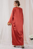 Charger l&#39;image dans la galerie, Robe musulmane élégante orange femmes imprimé Abaya caftan turquie Abaya