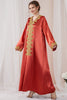 Charger l&#39;image dans la galerie, Robe musulmane élégante orange femmes imprimé Abaya caftan turquie Abaya