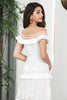 Charger l&#39;image dans la galerie, Robe de soirée de fiançailles Boho longue à plusieurs niveaux blanche avec dentelle