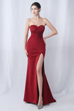 Robe longue longue sirène noire avec fente