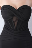 Robe longue longue sirène noire avec fente