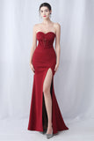 Robe longue longue sirène noire avec fente