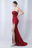 Robe longue longue sirène noire avec fente