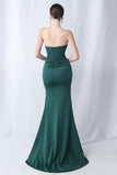 Robe longue longue sirène noire avec fente