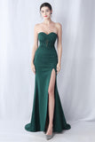 Robe longue longue sirène noire avec fente