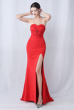 Robe longue longue sirène noire avec fente