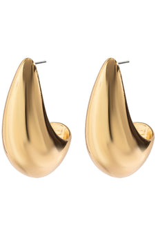 Boucles d’oreilles simples en forme de larme en métal doré