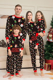 Père Noël et sapin de Noël noir famille pyjama assorti ensemble