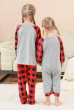 Noir et rouge Plaid cerf imprimé Noël Ensemble de pyjama familial