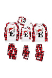 Ensemble de pyjama assorti familial imprimé de Noël rouge et blanc