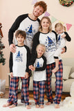 Pyjama de Noël familial à imprimé arbre bleu noir