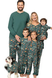 Ensemble pyjama assorti vert foncé à imprimé animal