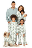 Arbre de Noël gris vert imprimé famille Noël ensemble de pyjama assorti