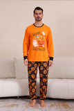 Ensemble de pyjama familial d’Halloween orange imprimé citrouille