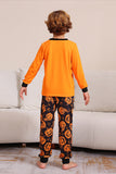 Ensemble de pyjama familial d’Halloween orange imprimé citrouille