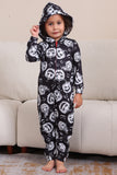 Pyjama une pièce d’Halloween noir assorti à imprimé citrouille