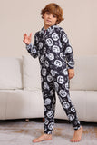 Pyjama une pièce d’Halloween noir assorti à imprimé citrouille