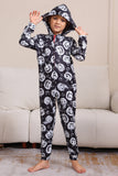 Pyjama une pièce d’Halloween noir assorti à imprimé citrouille