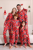 Pyjama une pièce de Noël assorti rouge à imprimé wapiti