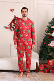 Pyjama une pièce de Noël assorti à imprimé sapin de Noël rouge