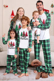 Vert et blanc Joyeux Noël Ensembles de pyjama familial