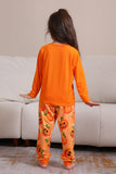 Ensemble de pyjama familial citrouille orange d’Halloween