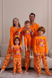 Ensemble de pyjama familial citrouille orange d’Halloween