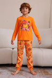 Ensemble de pyjama familial citrouille orange d’Halloween