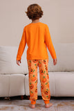 Ensemble de pyjama familial citrouille orange d’Halloween