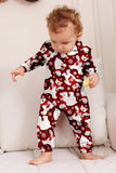 Ensemble pyjama familial ours bordeaux