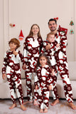 Ensemble pyjama familial ours bordeaux